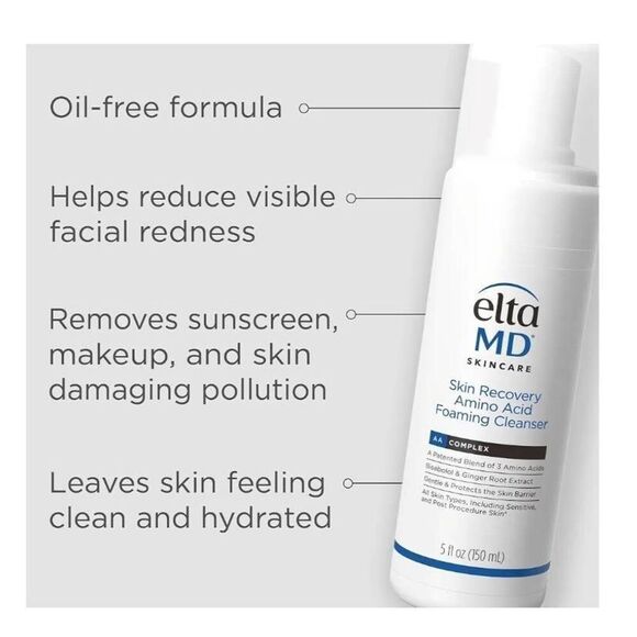 BNIB~Elta MD Skin Recovery Amino Acid Foaming Cleanser 5 fl oz/150ml - Picture 4 of 8